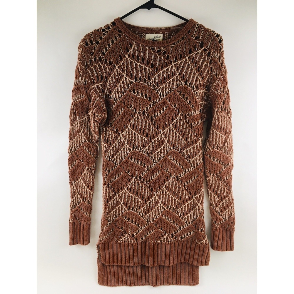Universal Thread Sweater XS Rust Red-Brown Open Knit Semi Sheer Layering Tunic